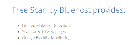 Bluehost free sitelock scan