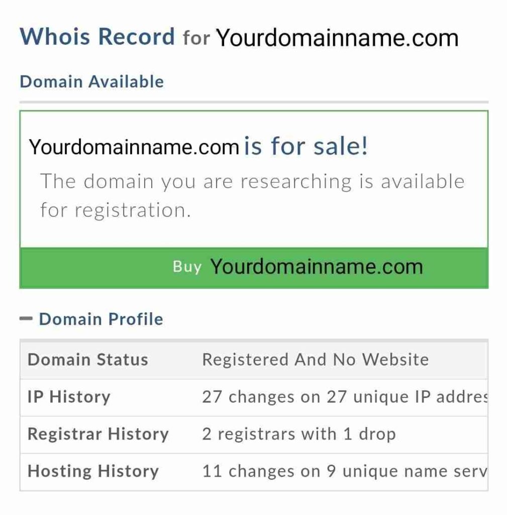 Domain history check 